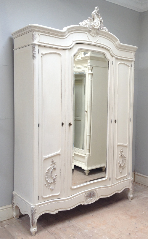 french antique triple door armoire